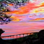 Torrey Pines High Bridge Sunset. Oil on canvas, 30 x 30 inches.